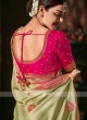 Shimmer Silk Light Pista Green Color Saree